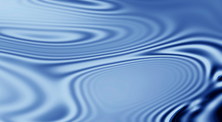 Image showing Waves, ripple and blue with water drop pattern with mockup for 3d, digital and texture. Environment, design and futuristic with liquid in background for abstract, sustainability and art deco graphic