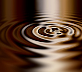 Image showing Waves, brown and design with water drop pattern with mockup for 3d, digital and texture. Environment, reflection and futuristic with liquid in background for abstract, sustainability and art deco