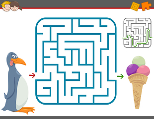 Image showing maze leisure game with penguin