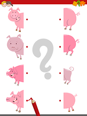 Image showing join the halves of pigs