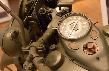 Image showing Speedometer on a vintage motorcycle