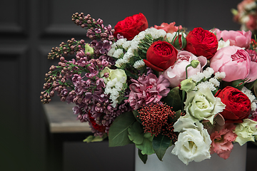 Image showing Bouquet of different beauty flowers