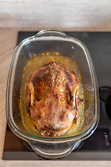 Image showing roast duck in the oven