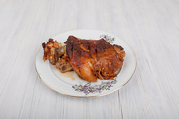 Image showing Roasted pork knuckle, traditional food