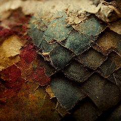 Image showing Abstract grunge overlay texture of canvas, leather and paper clo