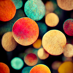 Image showing Abstract colorful background surface. Fantastic foam with sphere