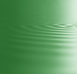 Image showing Waves, ripple and green with water drop pattern with mockup for 3d, digital and texture. Environment, design and futuristic with liquid in background for abstract, sustainability and art deco graphic