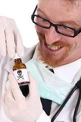 Image showing doctor with poison bottle 