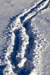 Image showing winter walking road