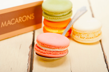 Image showing colorful french macaroons