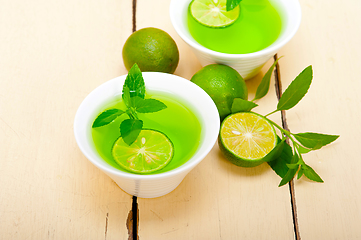 Image showing mint infusion tea tisane with lime