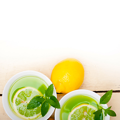 Image showing mint infusion tea tisane with lemon