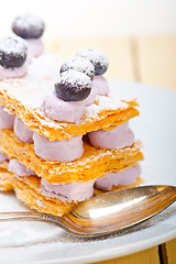 Image showing napoleon blueberry cake dessert