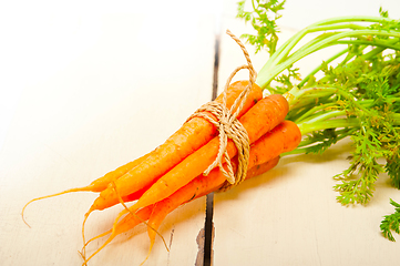 Image showing baby carrots bunch tied with rope