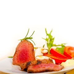 Image showing beef filet mignon grilled with vegetables