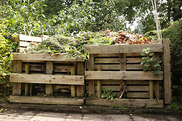 Image showing wooden compost bin