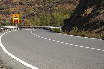 Image showing winding mountain road in cyprus