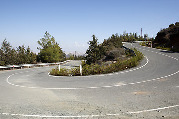 Image showing winding mountain road in cyprus