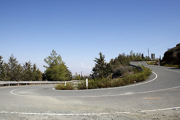 Image showing winding mountain road in cyprus