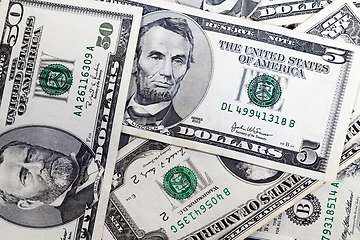 Image showing five American dollars