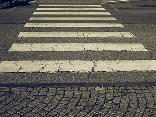 Image showing Vintage looking Zebra crossing sign