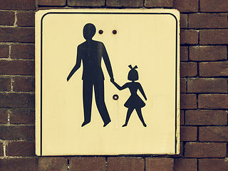 Image showing Vintage looking Pedestrian area sign