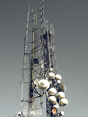 Image showing Vintage looking Communication tower