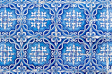 Image showing Traditional Portuguese glazed tiles