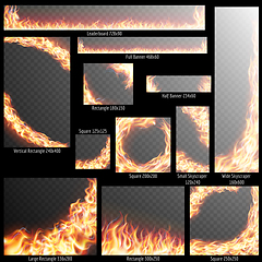 Image showing Banners with Realistic fire flames. EPS 10