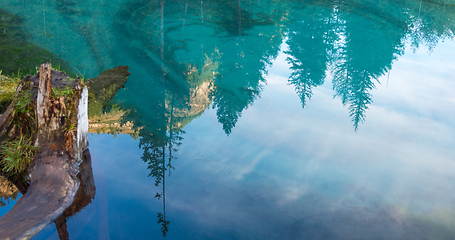 Image showing Amazing blue geyser lake in the mountains of Altai, Russia