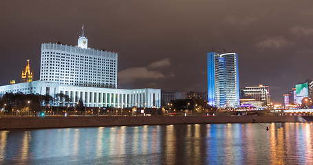 Image showing House of Government in Moscow, Russia, at night.