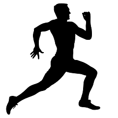 Image showing Black Silhouettes Runners sprint men on white background