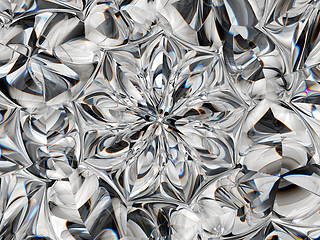 Image showing Abstract Gemstone or diamond texture closeup and kaleidoscope