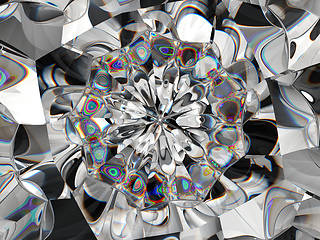 Image showing diamond Abstract structure extreme closeup and kaleidoscope