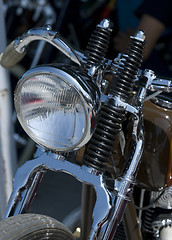 Image showing Front detail of retro style motorbike