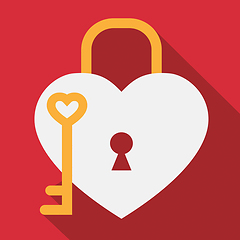 Image showing Hearts Lock Shows Valentines Day And Romance