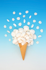 Image showing Surreal Summer Seashell Ice Cream Cone