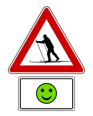 Image showing Attention sign with optional label and smiley