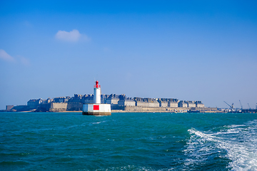 Image showing Saint-Malo city view from the sea, Brittany, France