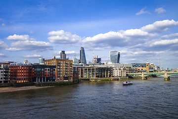 Image showing London view from Thames river, UK