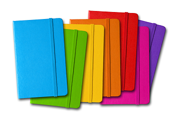 Image showing Multi color closed notebooks range