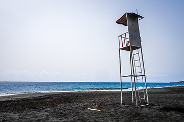Image showing Lifeguard tower chair in Fogo Island, Cape Verde