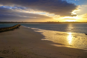 Image showing Saint-Malo natural seascape at sunset, brittany, France