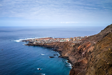 Image showing Ponta do Sol village aerial view, Santo Antao island, Cape Verde