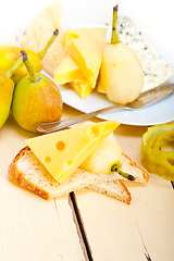 Image showing fresh pears and cheese