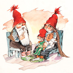Image showing Santa Claus family