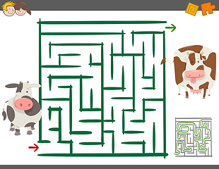 Image showing maze leisure game with cows
