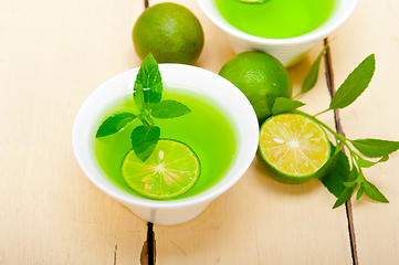 Image showing mint infusion tea tisane with lime