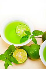 Image showing mint infusion tea tisane with lime