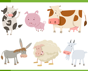 Image showing cartoon farm animal characters set